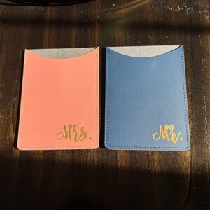 Mr. and Mrs. Passport Holders - Coral and Blue